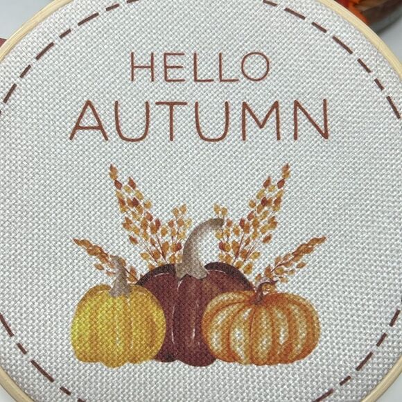 HELLO AUTUMN Hoop Hanging Wall Decoration Decor cozy autumn vibes office dorm - Picture 7 of 7